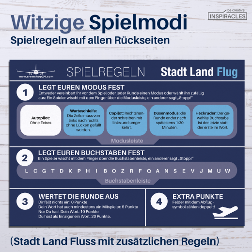 Stadt Land Flug Reisespiel