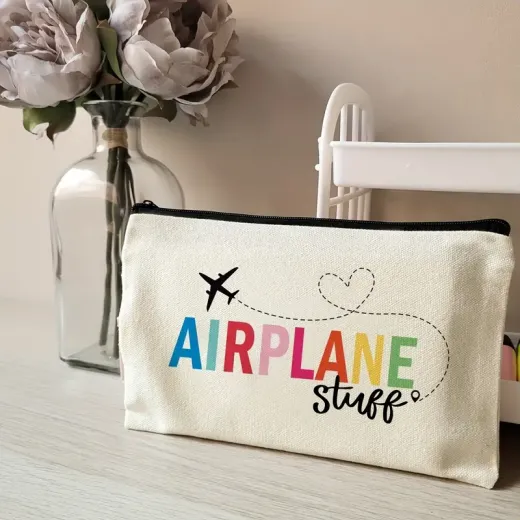 Canvas Kulturbeutel Airplane Stuff