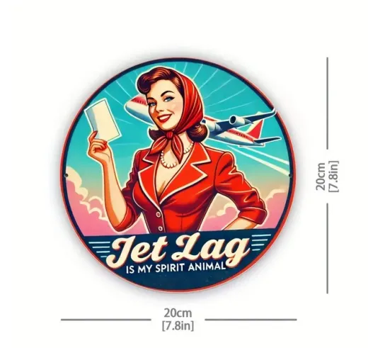 Blechschild Jet Lag