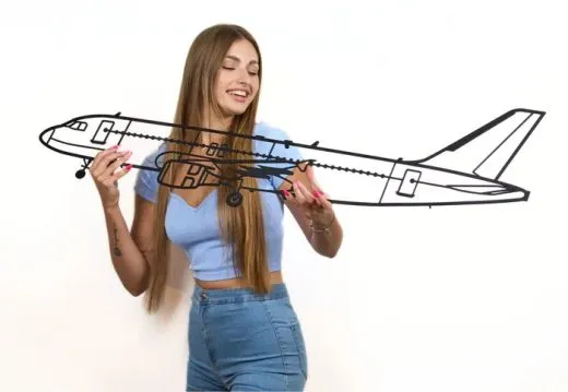 Airbus A320 Wandbild aus Metall