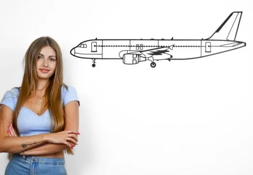 Airbus A320 Wandbild aus Metall