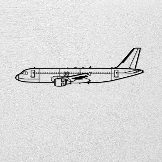 Airbus A320 Wandbild aus Metall