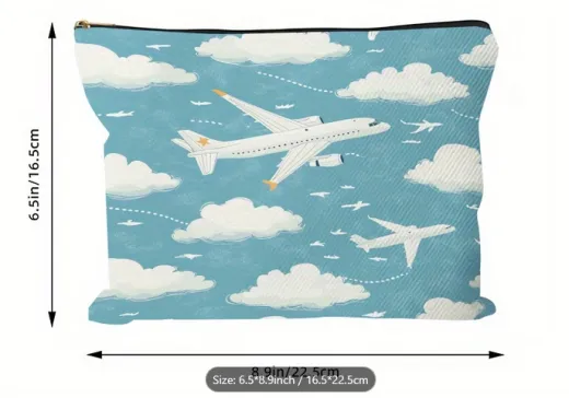 Canvas Kulturbeutel Airplane