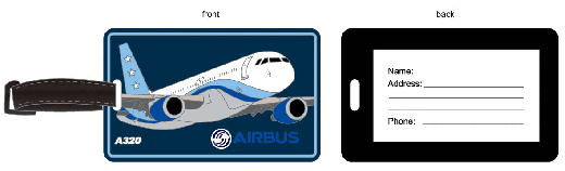 A320 3D Kofferanhänger