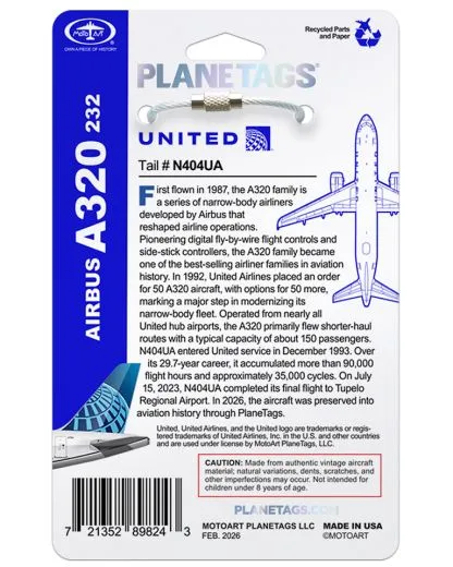 United Airlines® A320 N404UA