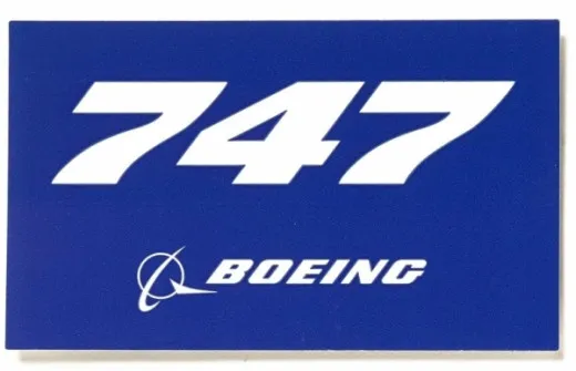 Sticker Boeing 747 blue
