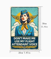 Blechschild Stewardess V2