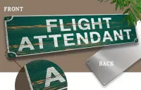 Blechschild Flight Attendant