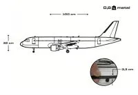 Airbus A320 Wandbild aus Metall