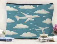 Canvas Kulturbeutel Airplane