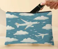 Canvas Kulturbeutel Airplane