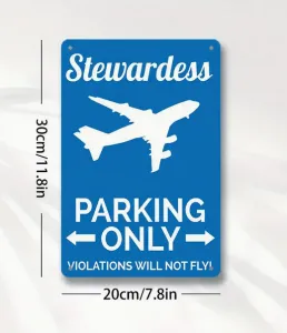 Blechschild Stewardess Parking