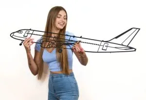 Airbus A320 Wandbild aus Metall